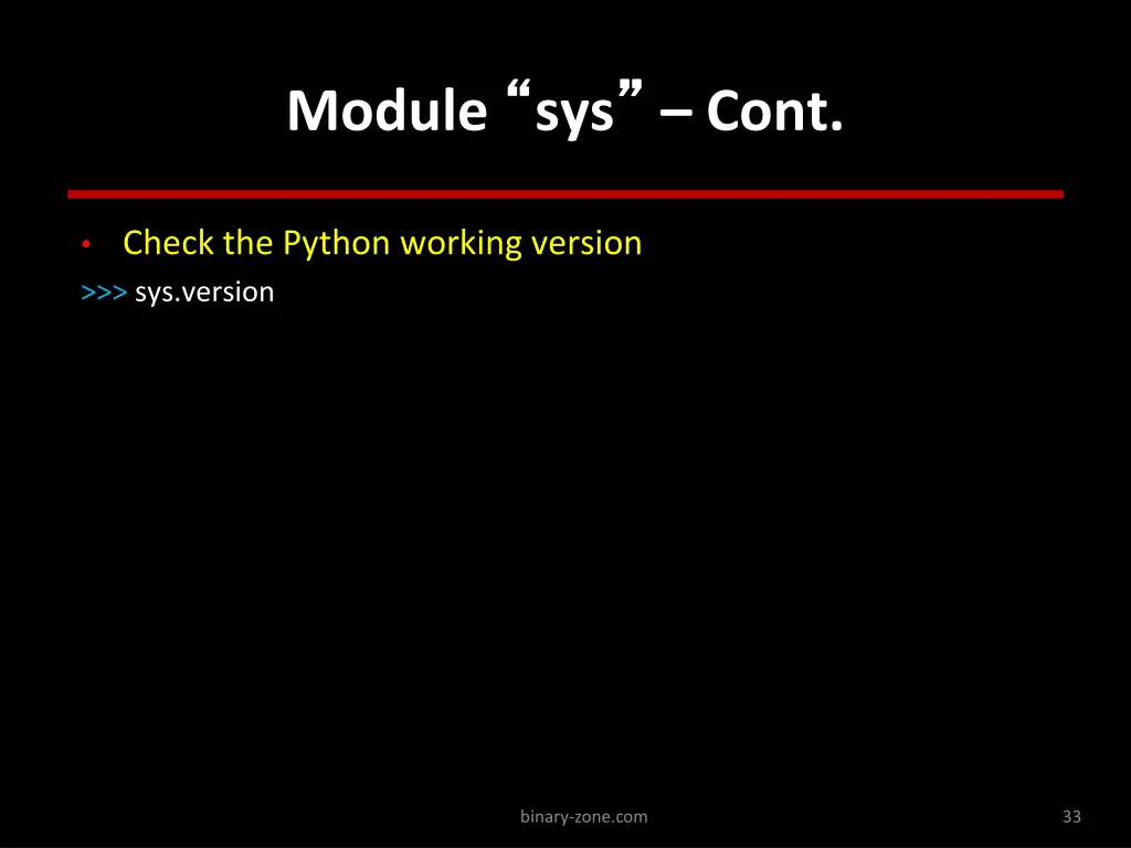 module sys cont 1