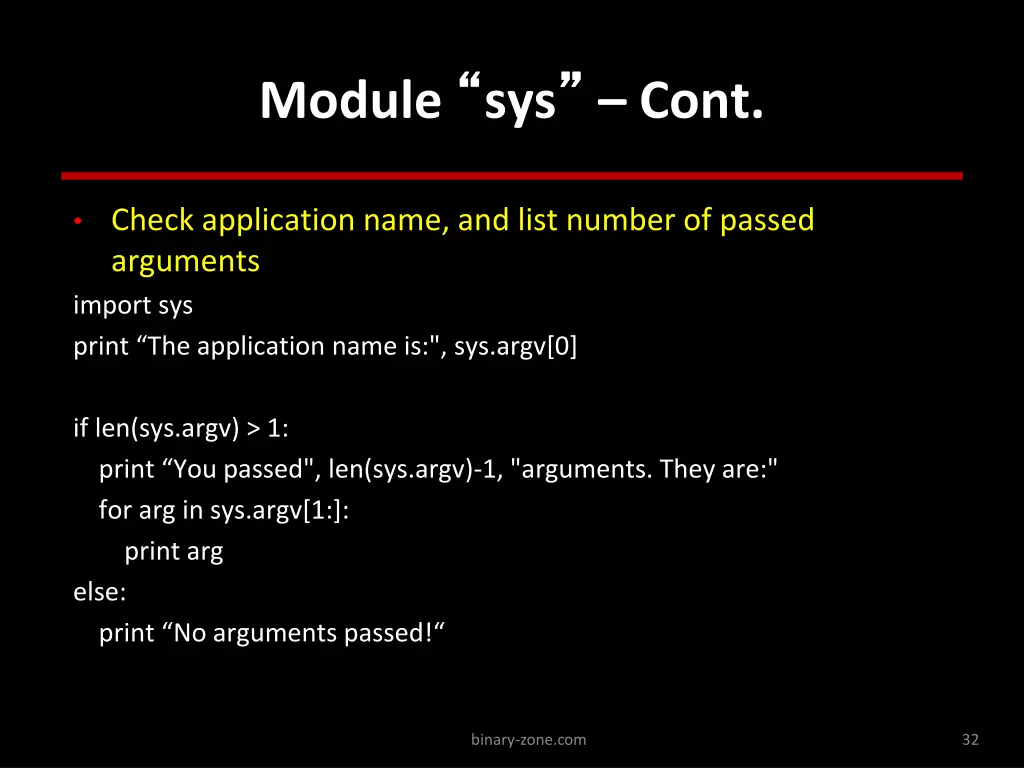 module sys cont