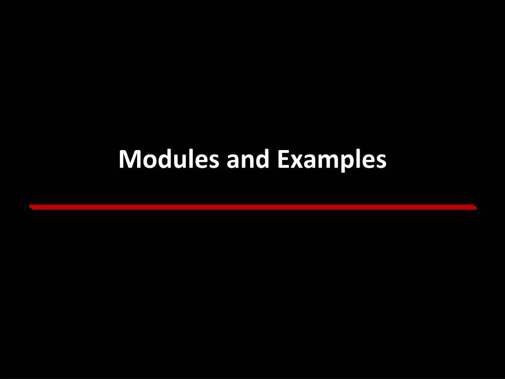 modules and examples