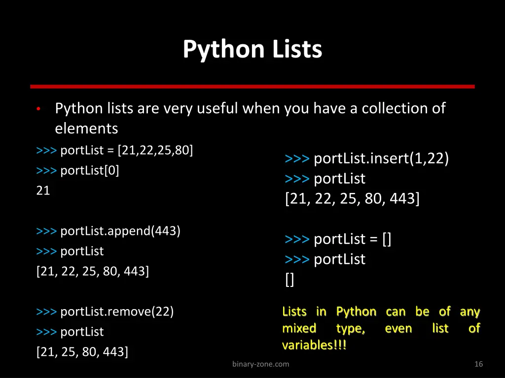 python lists