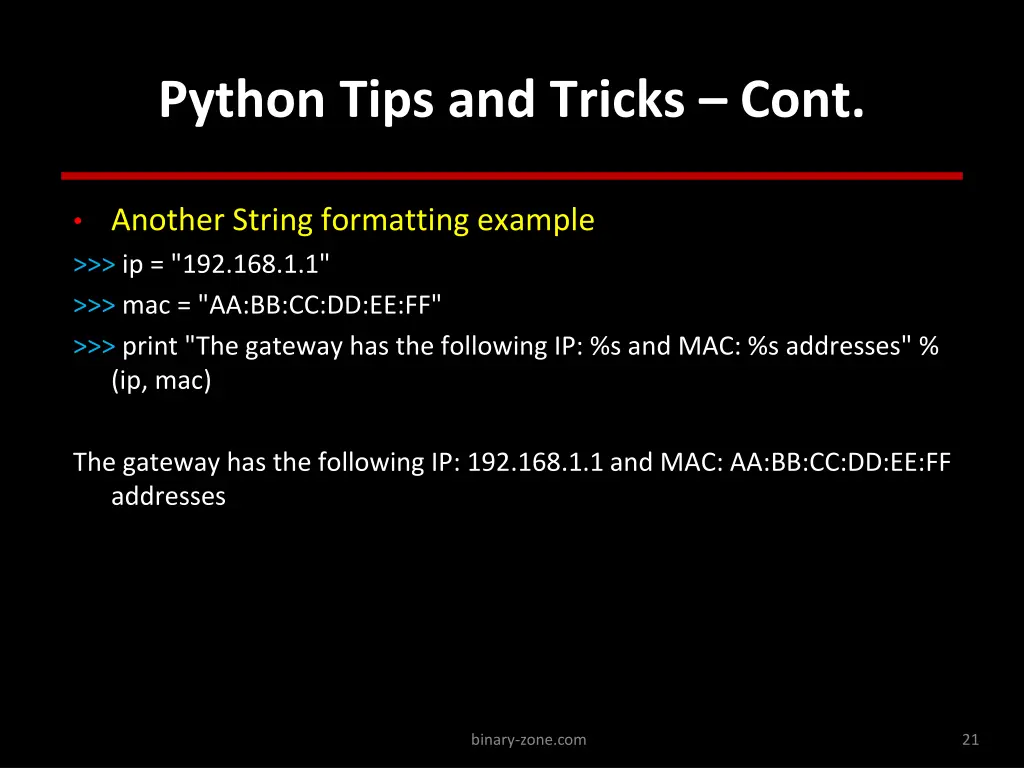 python tips and tricks cont 1