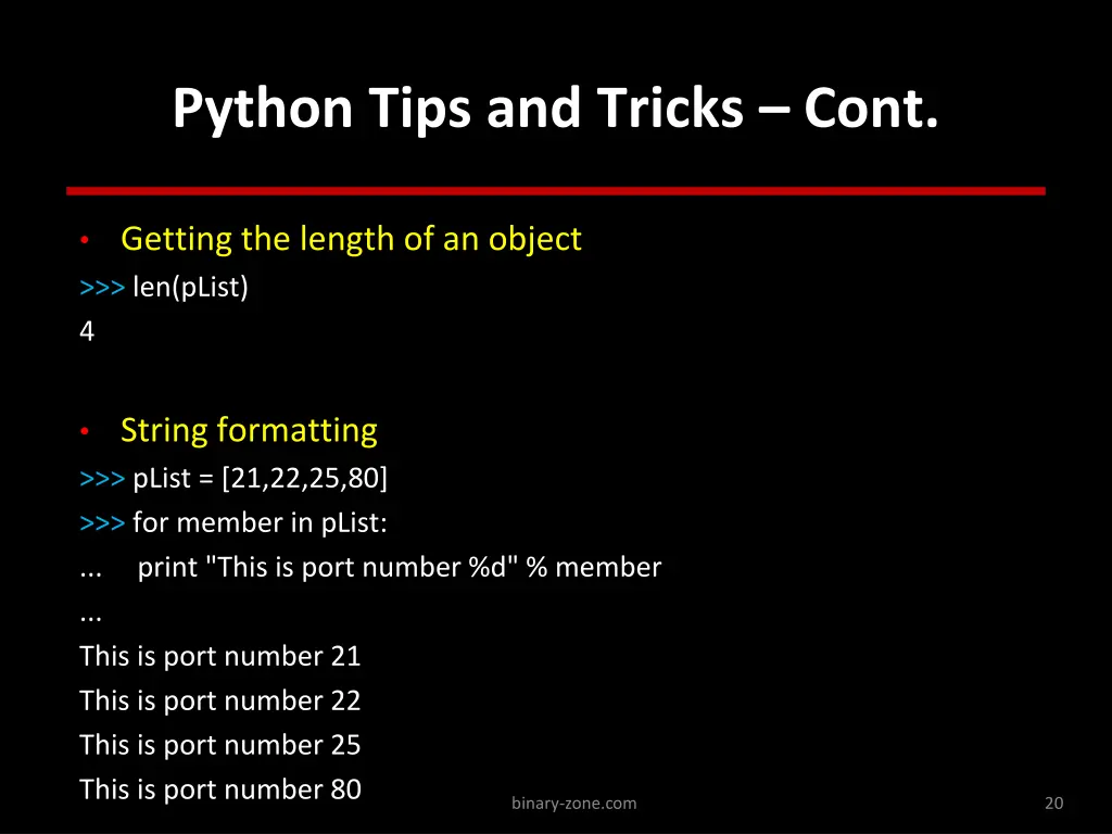 python tips and tricks cont