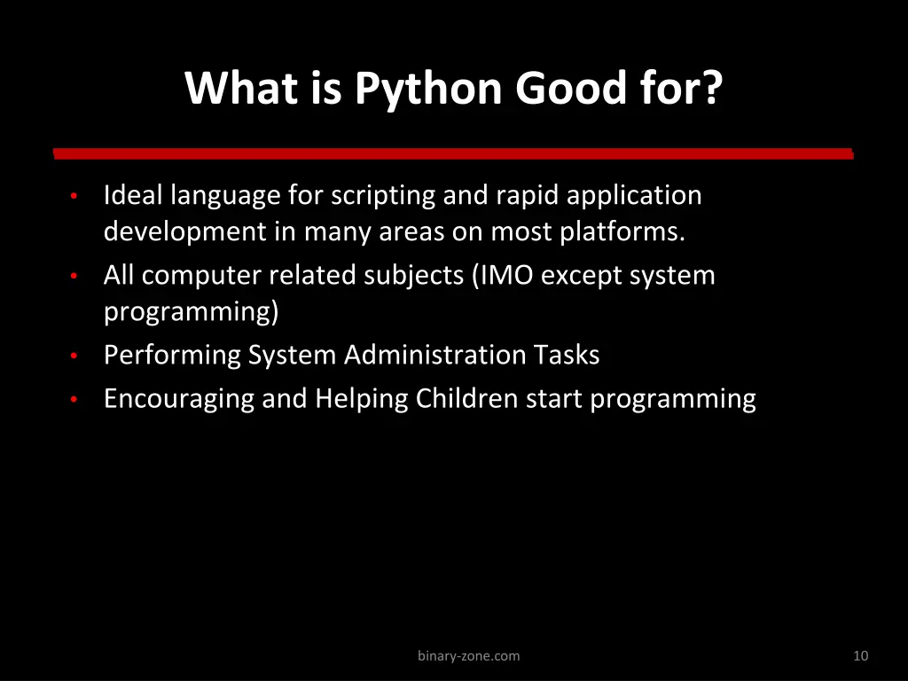 what is python good for