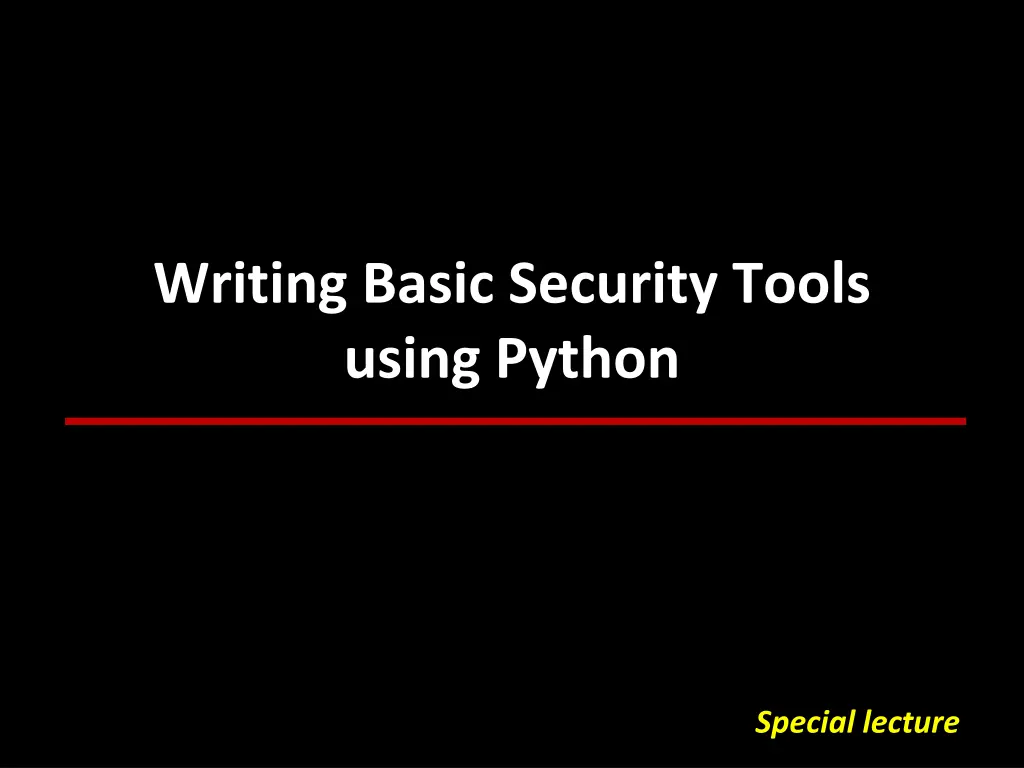 writing basic security tools using python