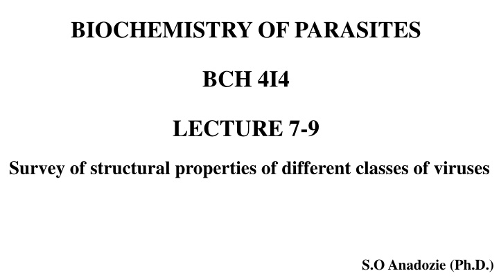 biochemistry of parasites