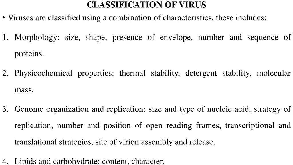 classification of virus