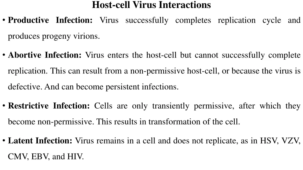 host cell virus interactions