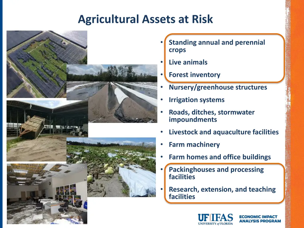 agricultural assets at risk