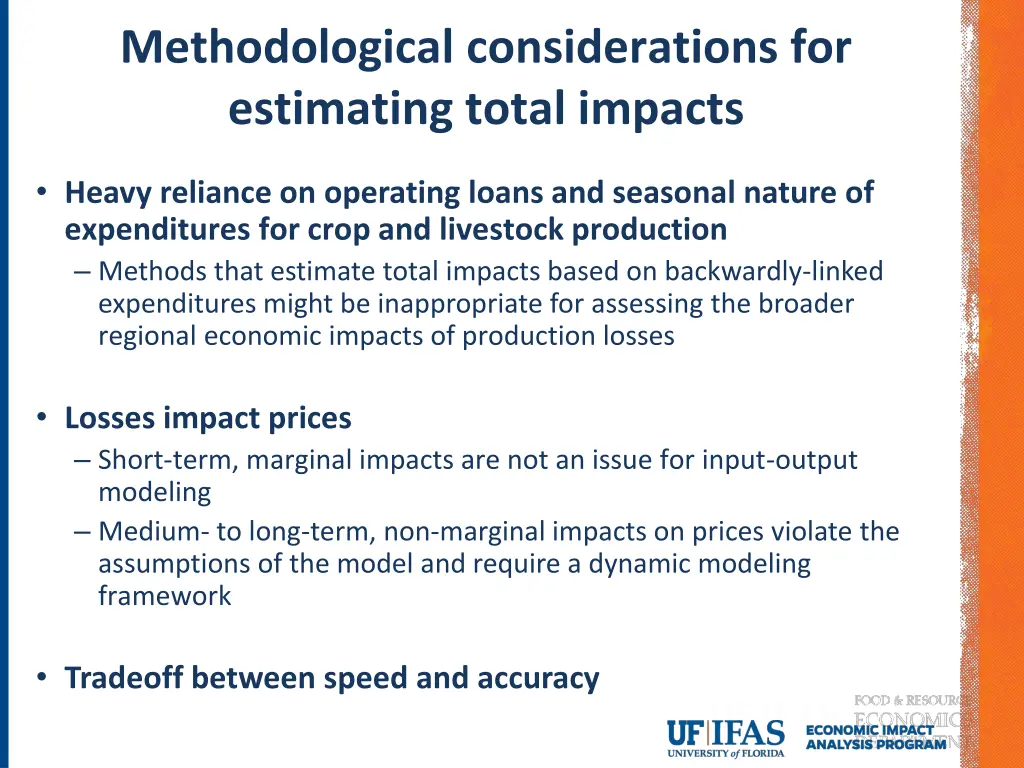 methodological considerations for estimating