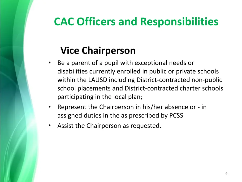 cac officers and responsibilities