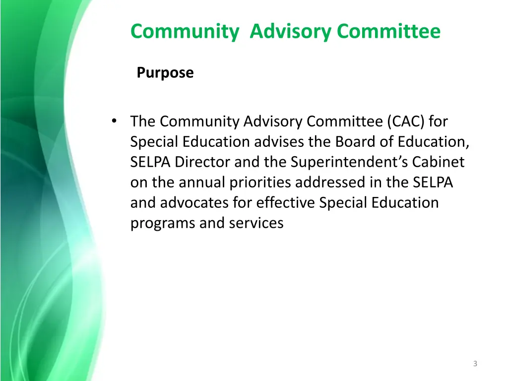 community advisory committee