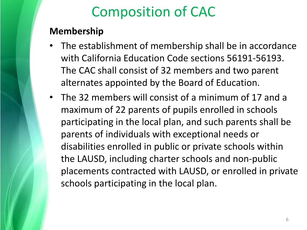 composition of cac