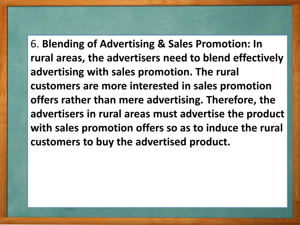 6 blending of advertising sales promotion