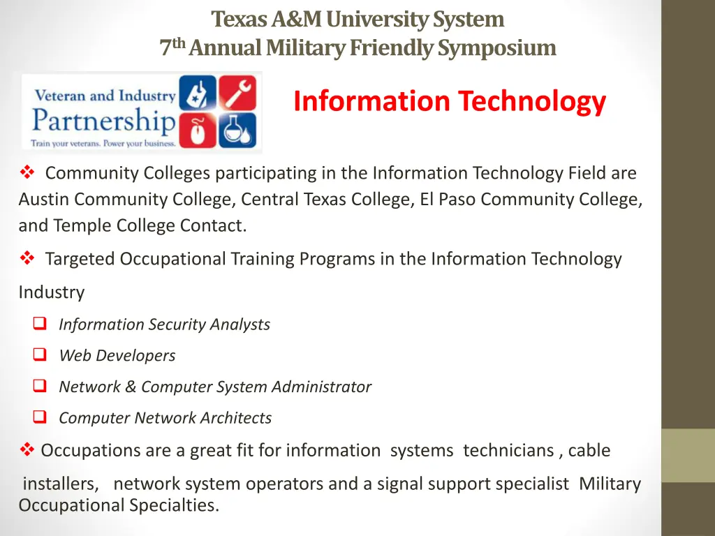 texas a m university system 7 th annual military 11