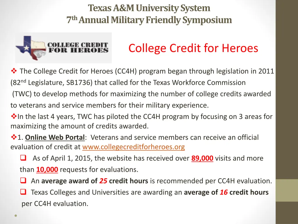 texas a m university system 7 th annual military 4