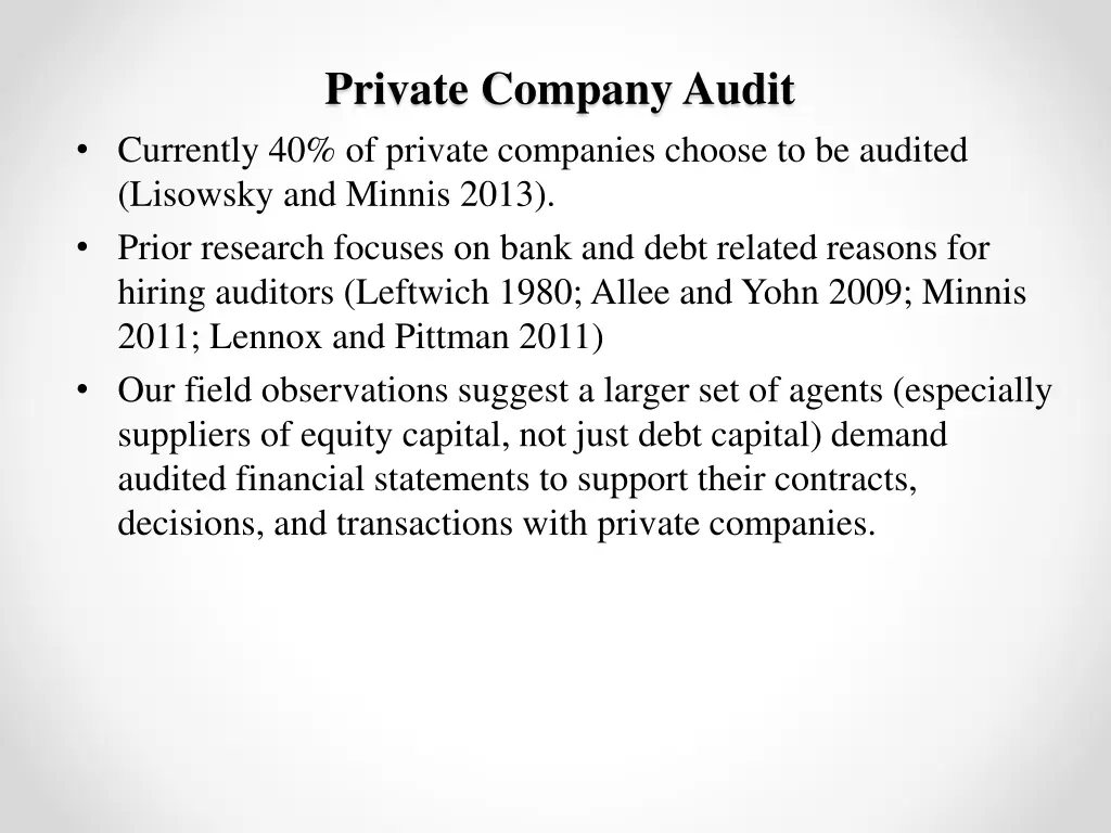 private company audit