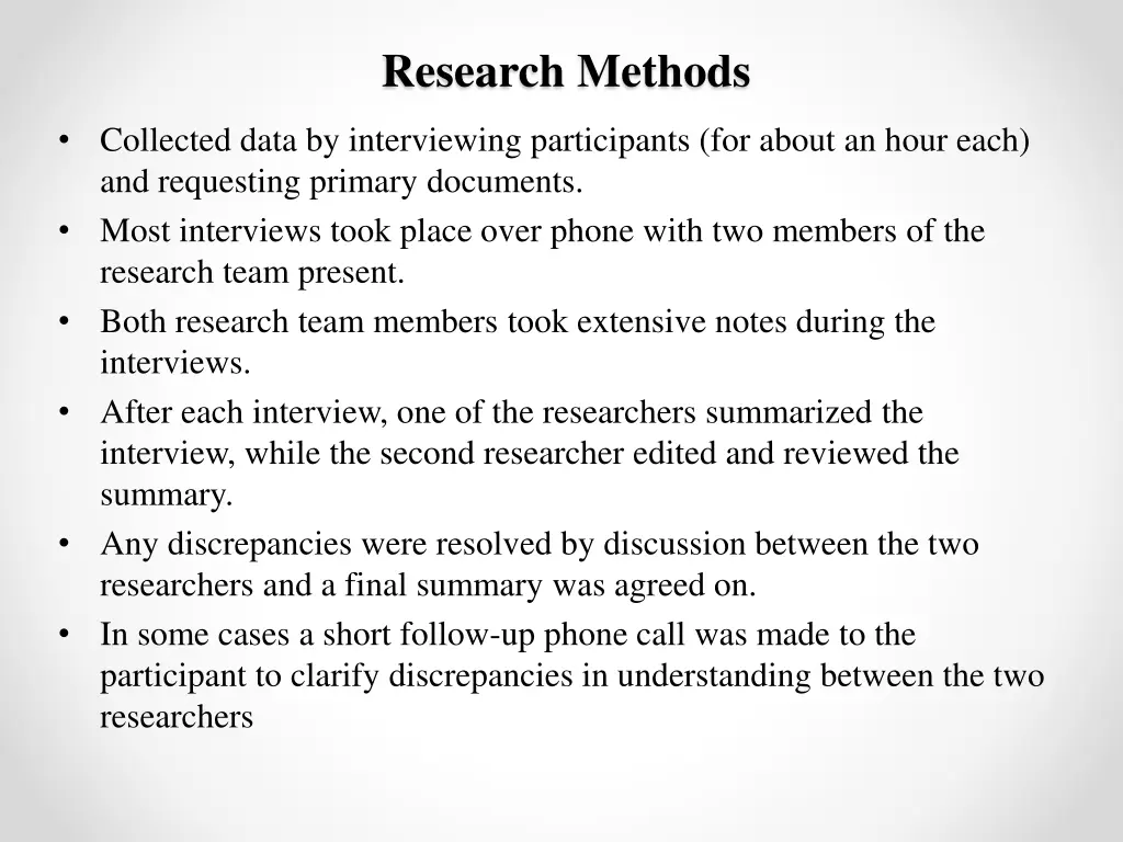 research methods