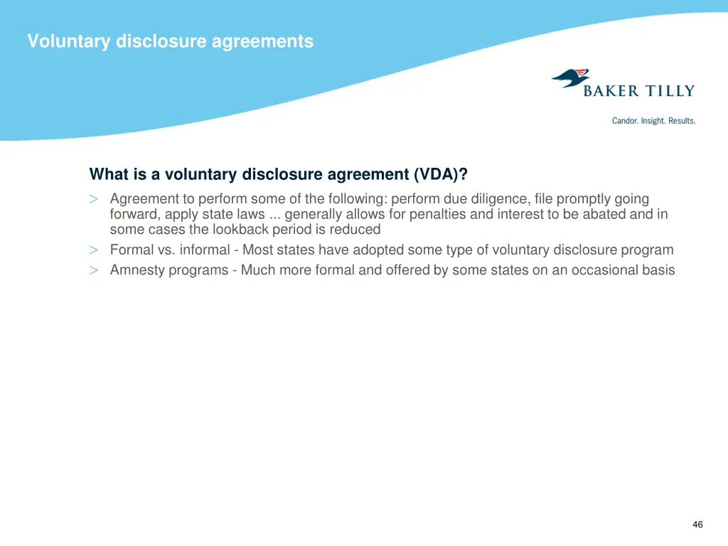 voluntary disclosure agreements