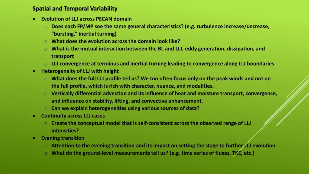 spatial and temporal variability evolution