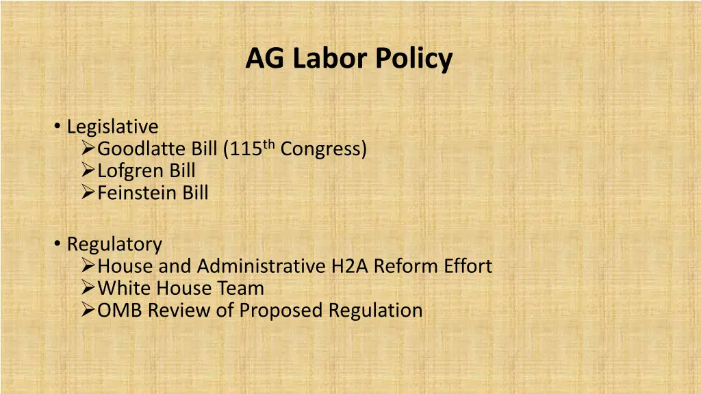 ag labor policy