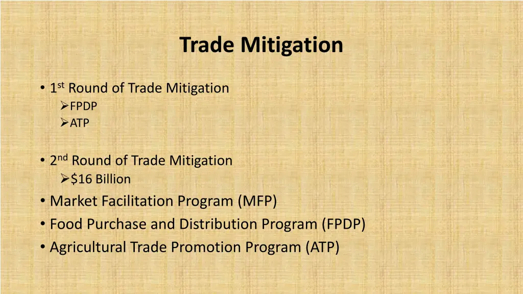 trade mitigation