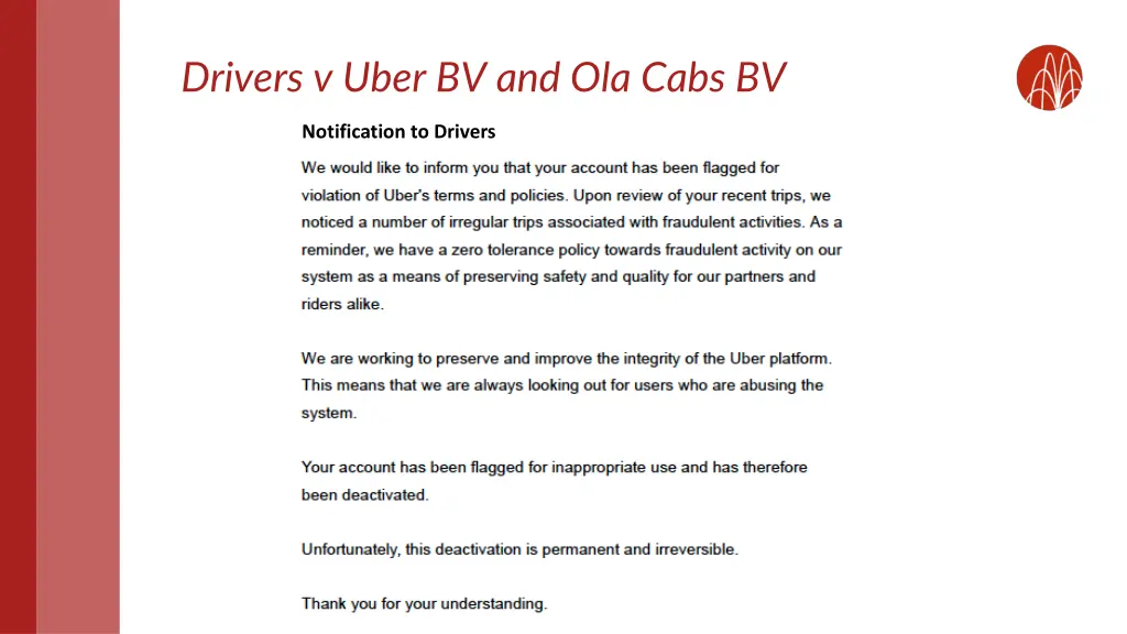 drivers v uber bv and ola cabs bv