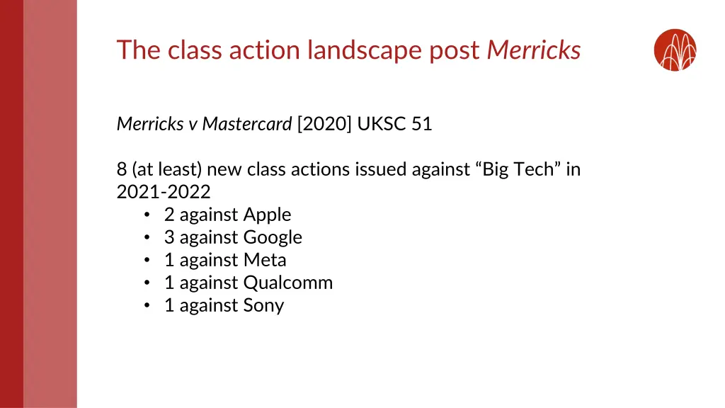 the class action landscape post merricks