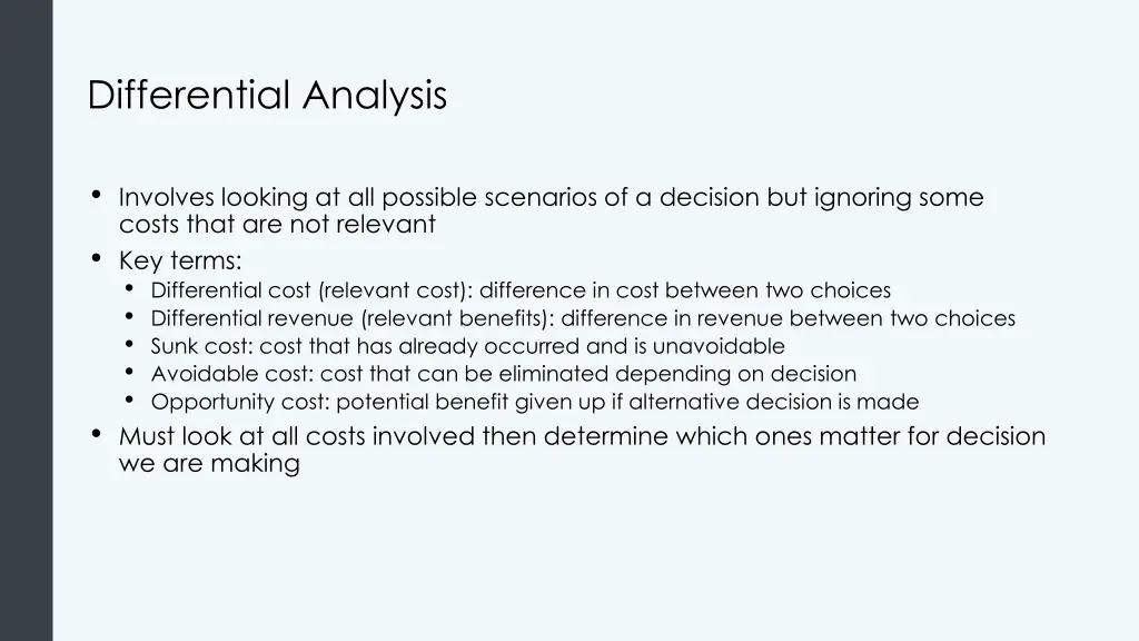 differential analysis