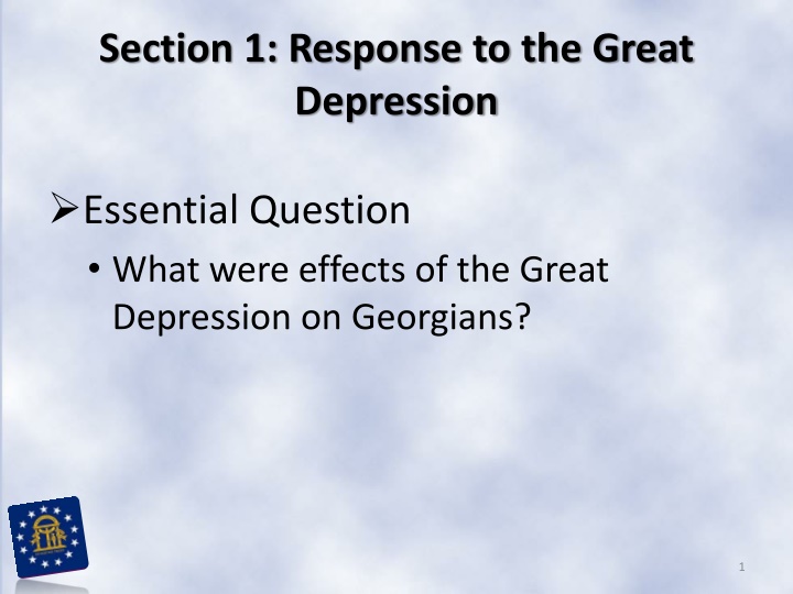 section 1 response to the great depression