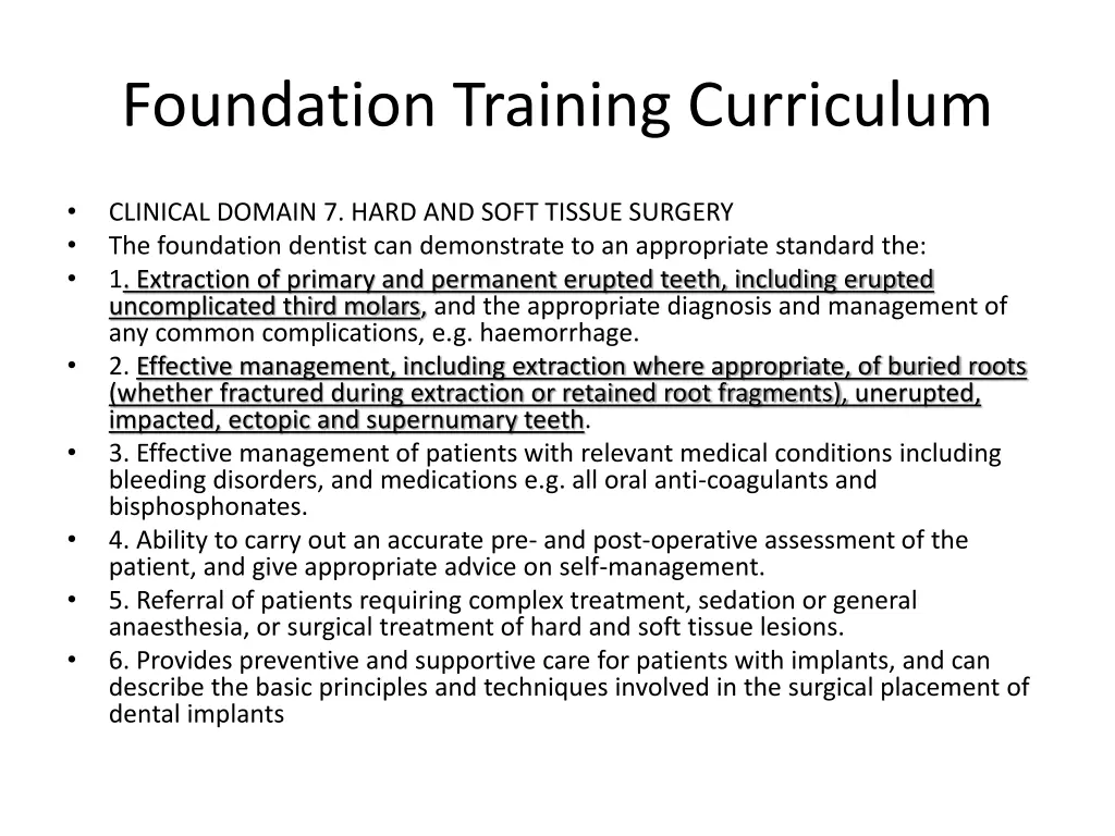 foundation training curriculum