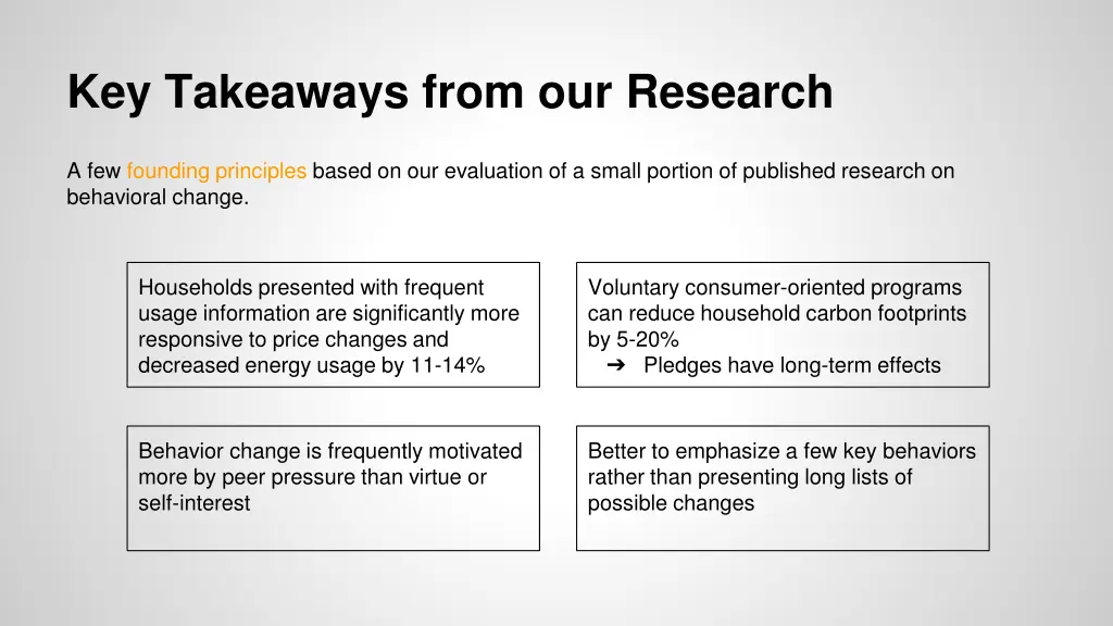 key takeaways from our research