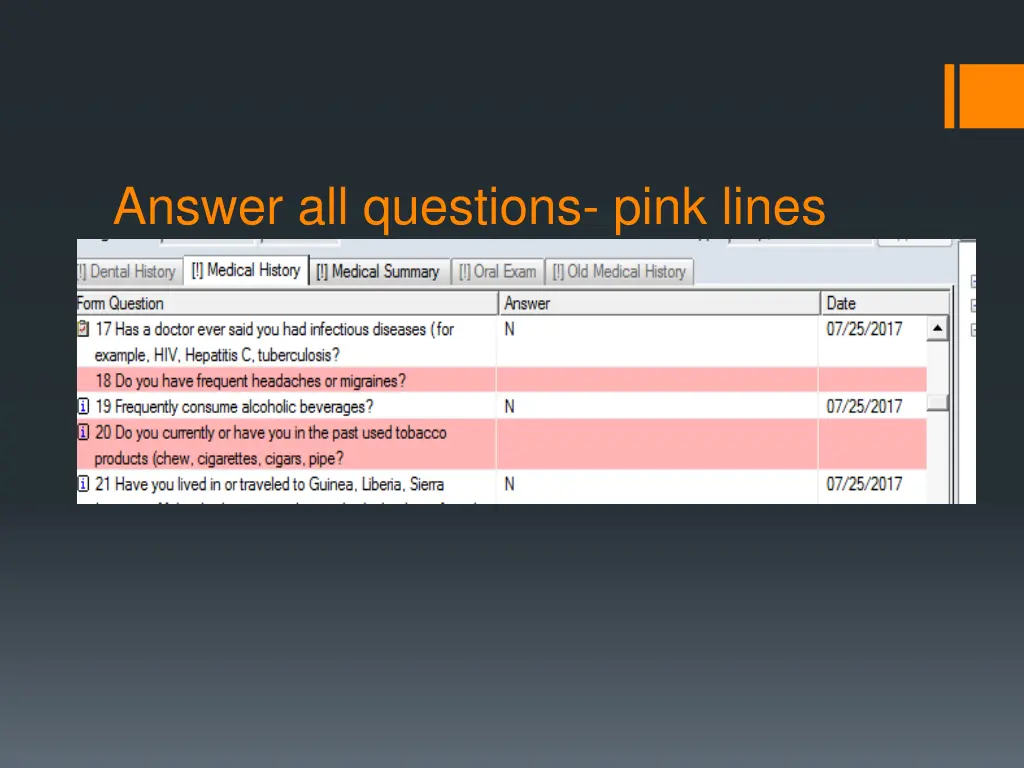 answer all questions pink lines are required