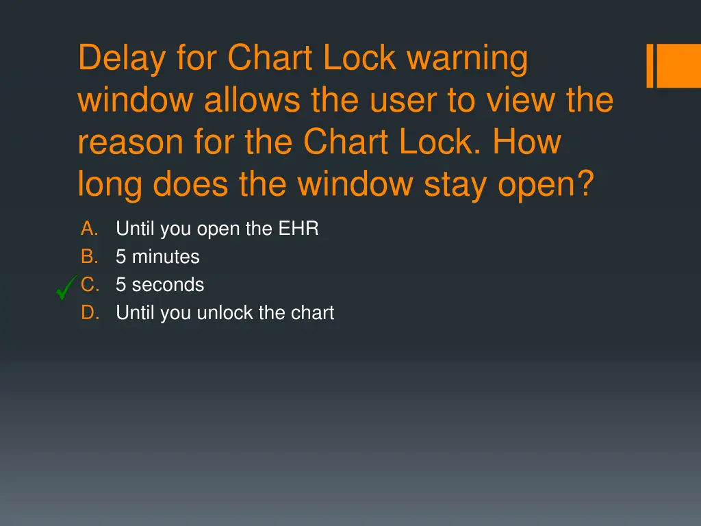 delay for chart lock warning window allows