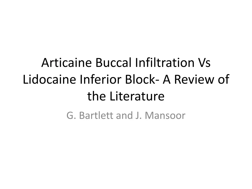 articaine buccal infiltration vs lidocaine