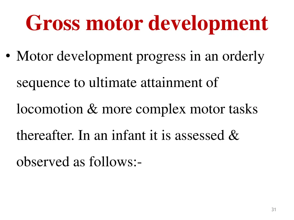 gross motor development