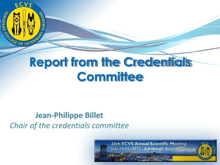 report from the credentials committee