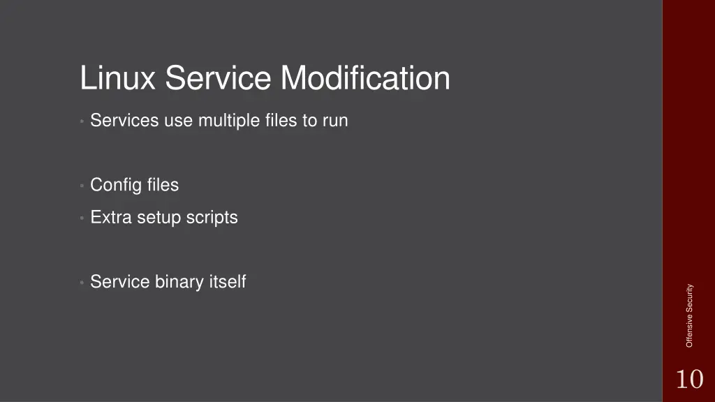 linux service modification