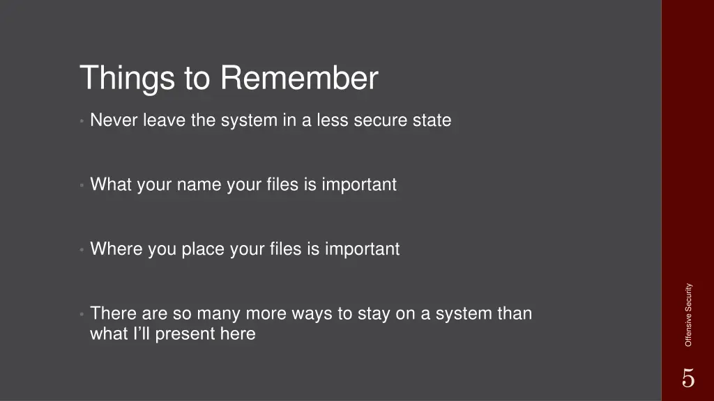 things to remember