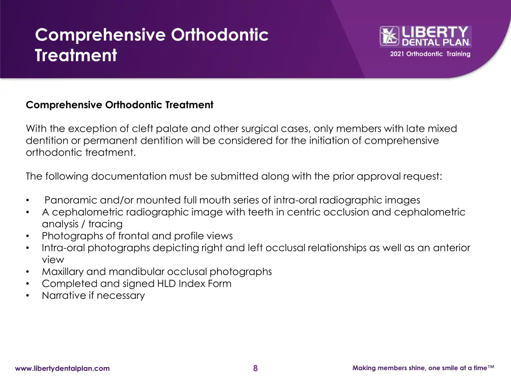 comprehensive orthodontic treatment