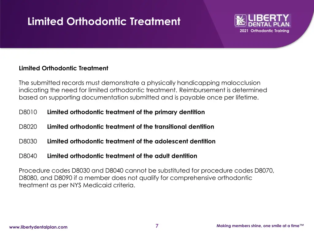 limited orthodontic treatment