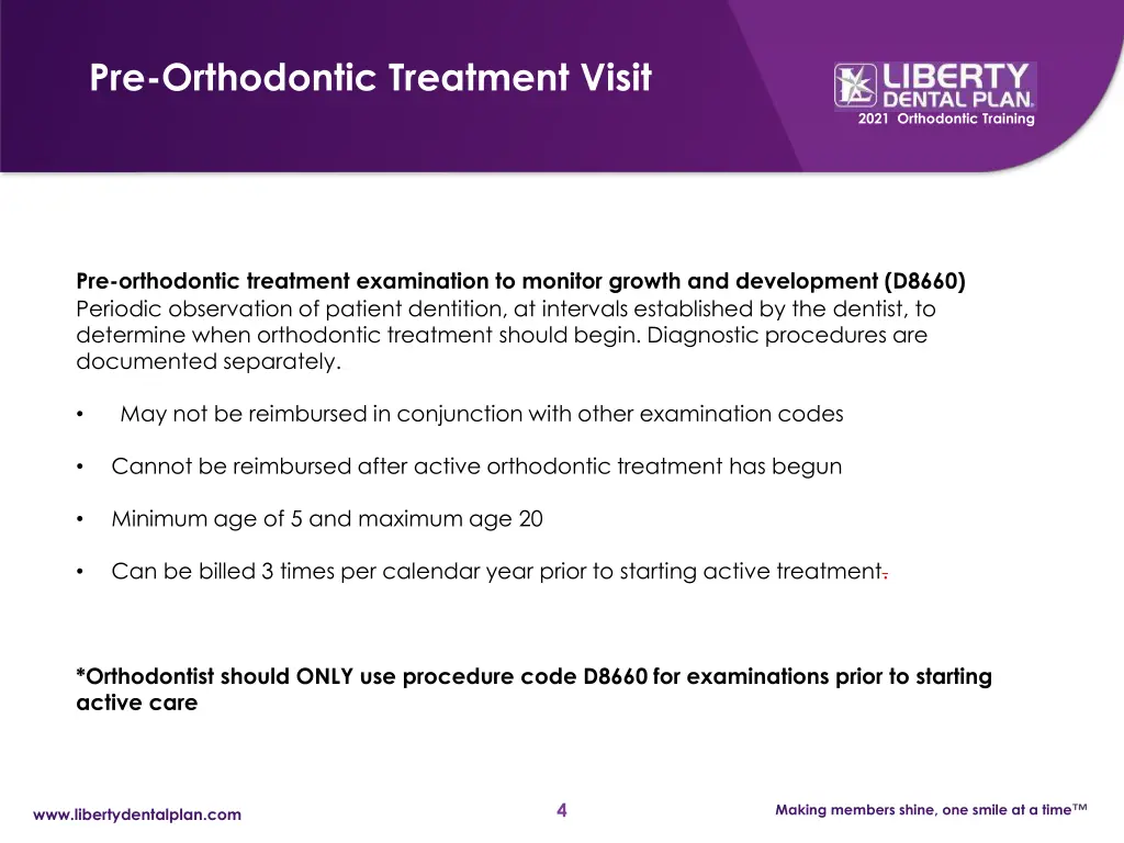 pre orthodontic treatment visit