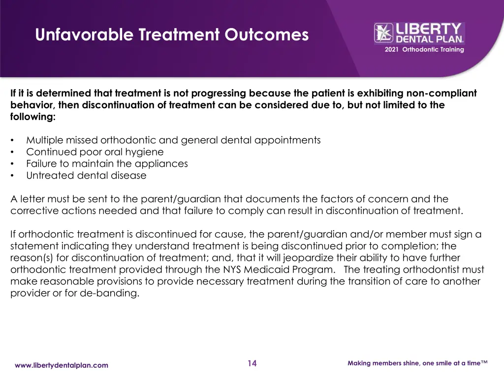 unfavorable treatment outcomes