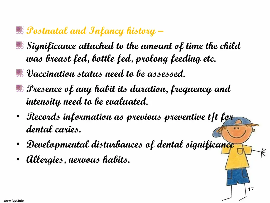 postnatal and infancy history significance