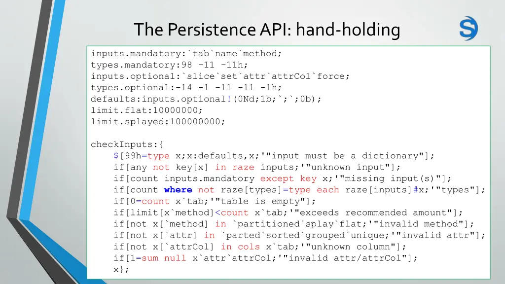 the persistence api hand holding