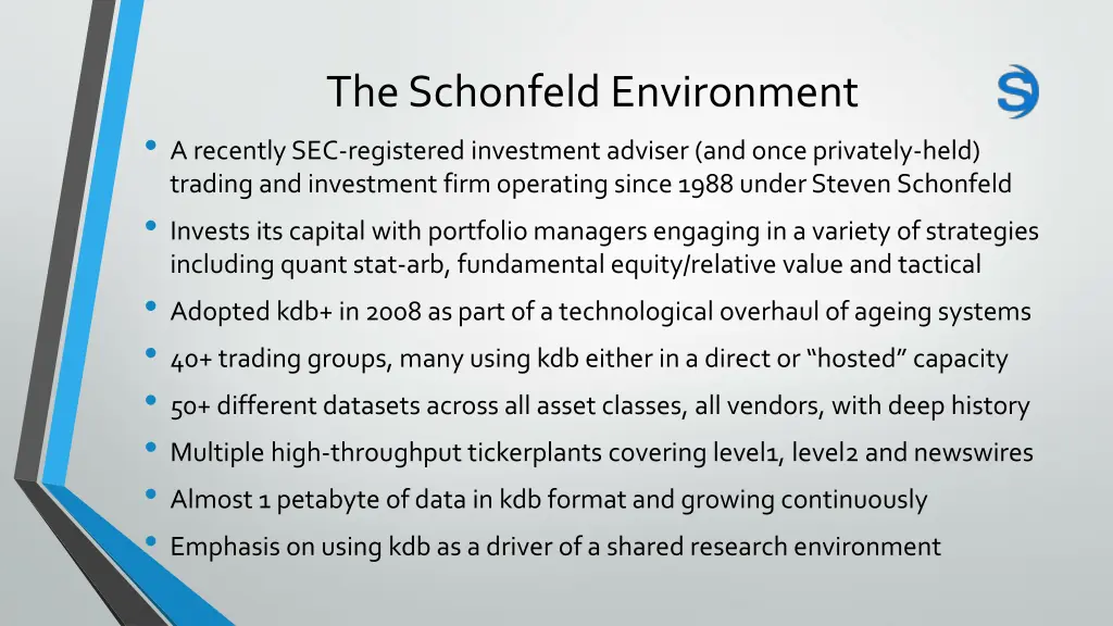 the schonfeld environment a recently