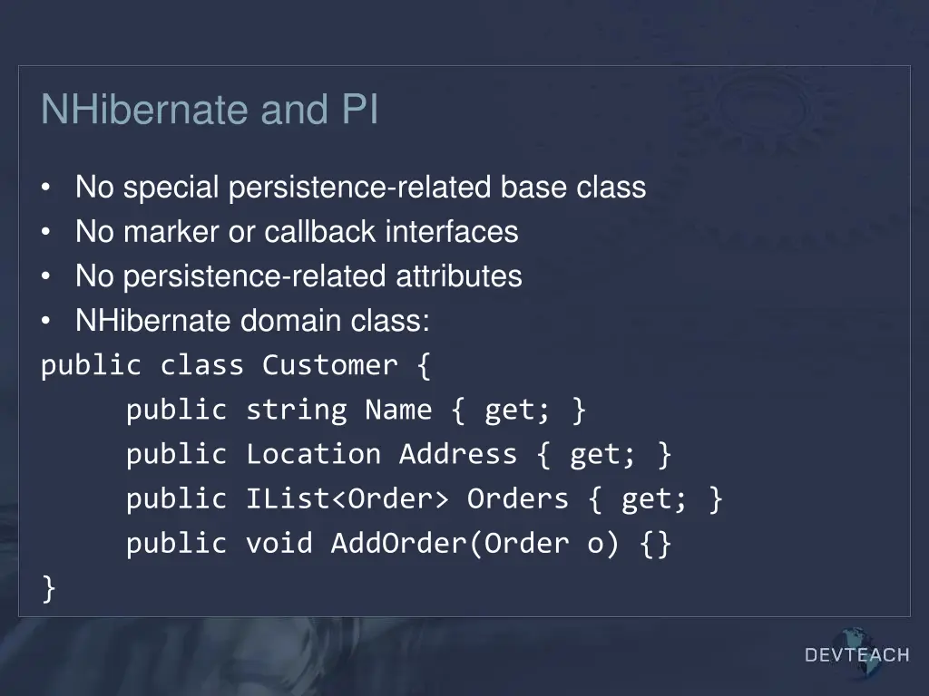 nhibernate and pi