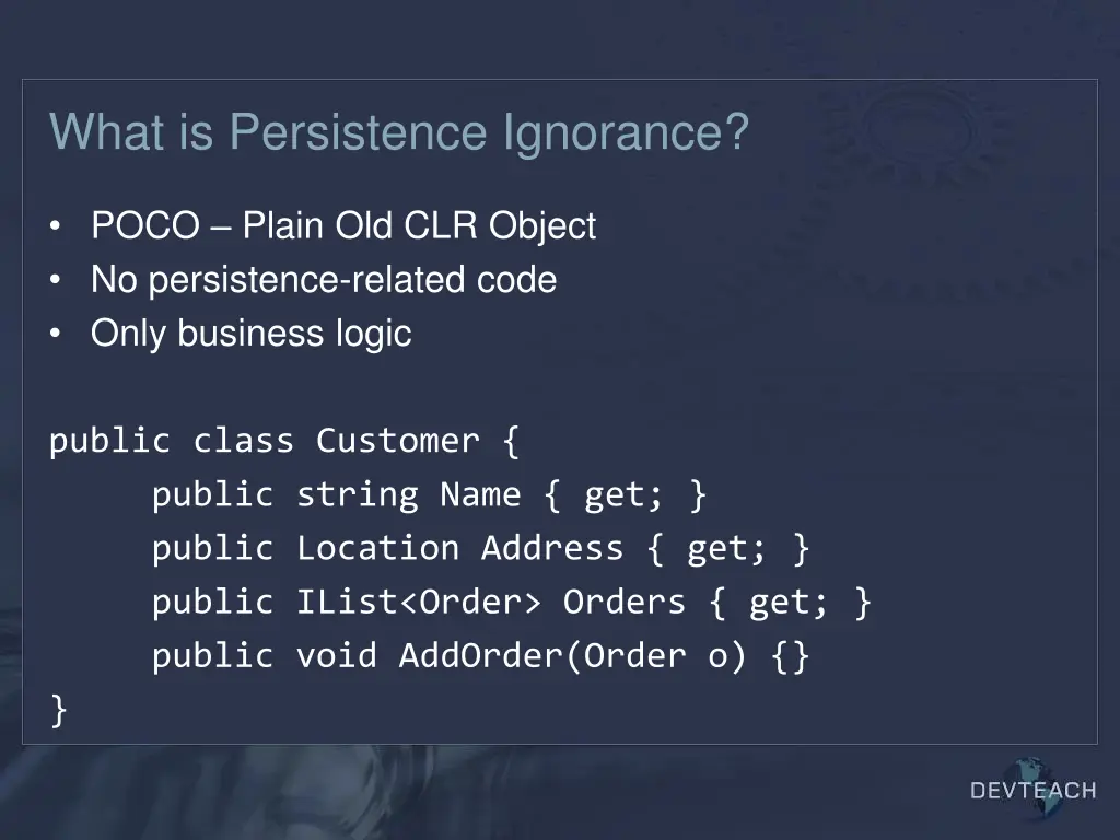 what is persistence ignorance