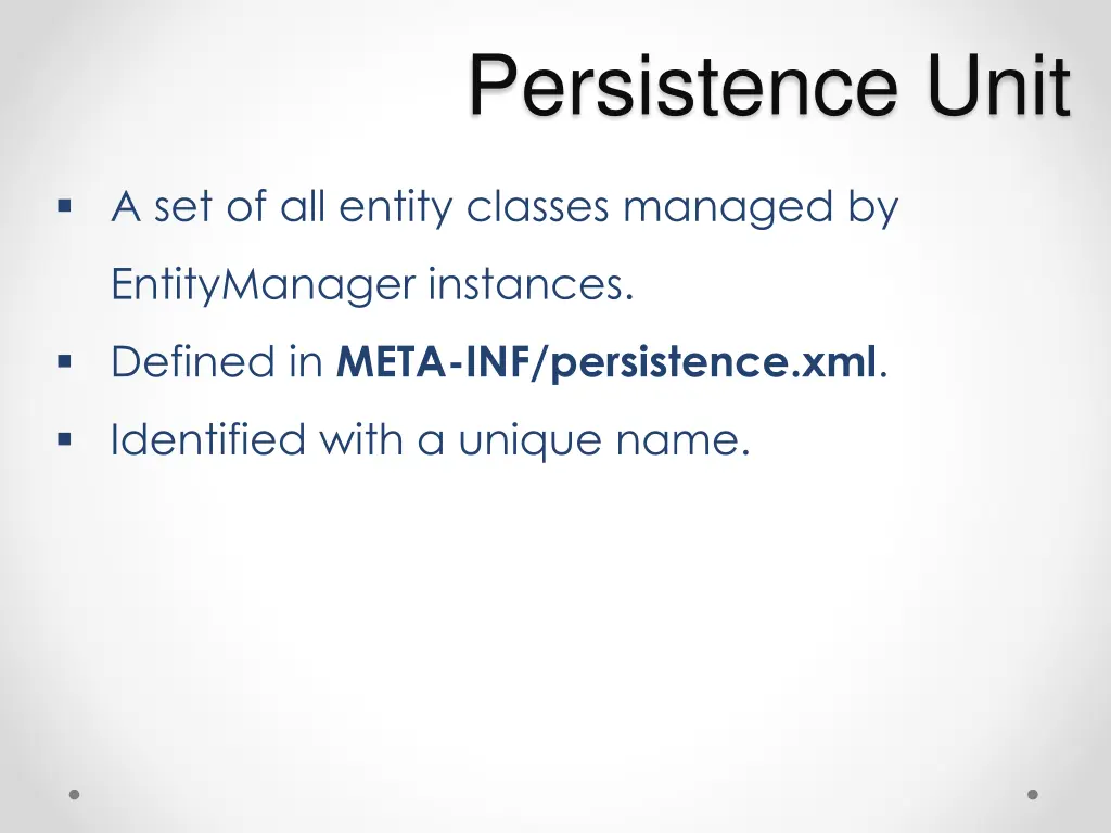 persistence unit