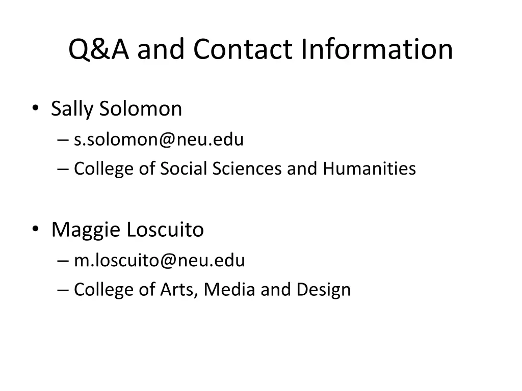 q a and contact information