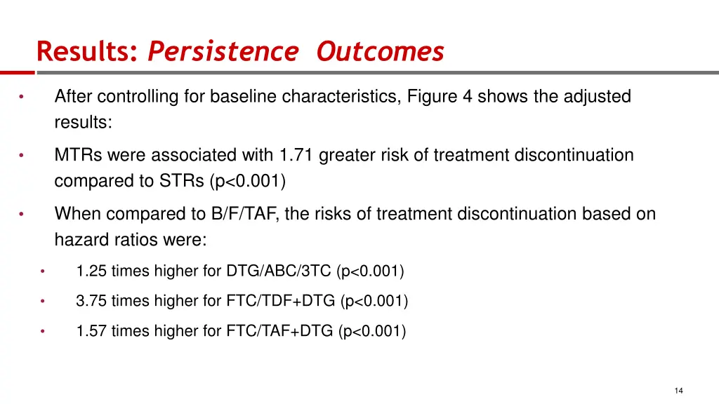 results persistence outcomes